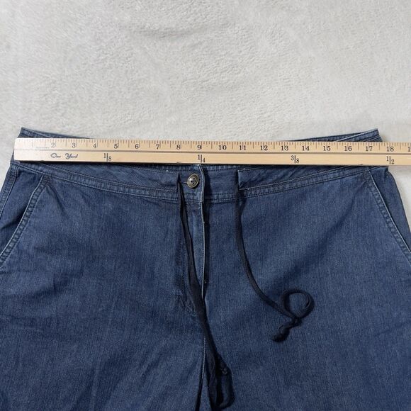 Talbots Denim Capris Jeans Women's Size 14 Blue Stretch Drawcord Waist - Picture 9 of 13